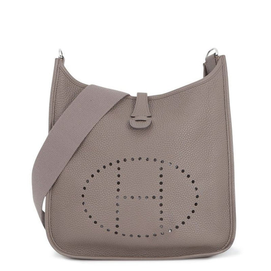 Hermes Shoulder Bag Evelyne 3 PM Ethane Silver Taurillon Clemence