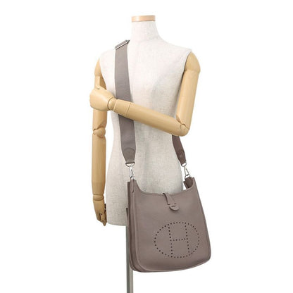 Hermes Shoulder Bag Evelyne 3 PM Ethane Silver Taurillon Clemence
