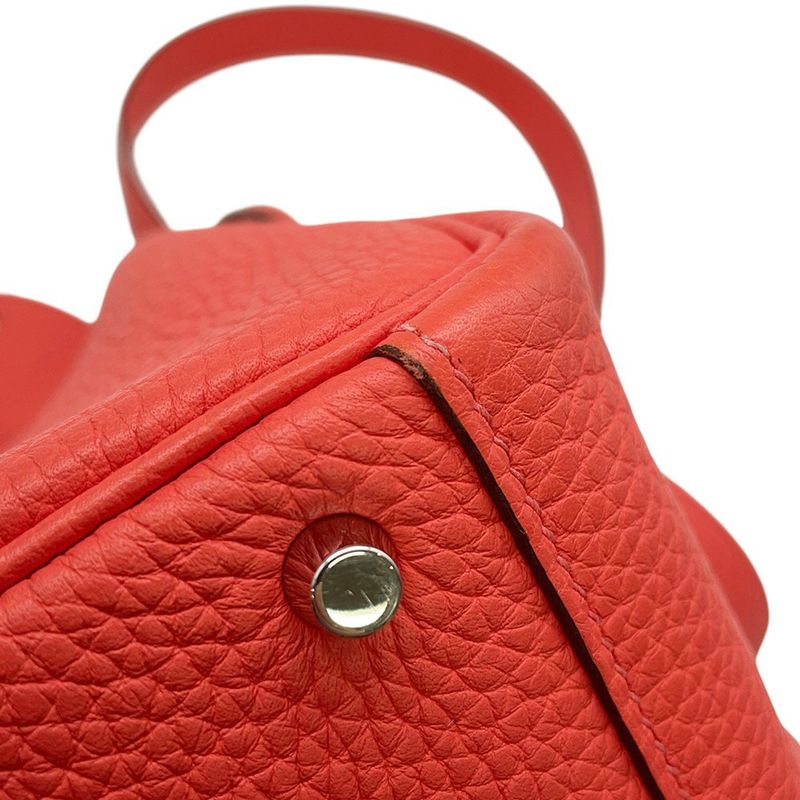 Hermes Lindy Mini Rose Texas Silver Taurillon Clemence 2-Way