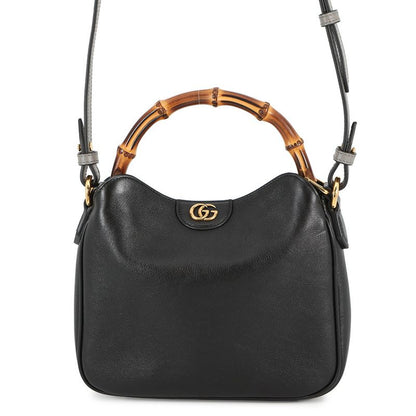 Gucci Diana Bamboo Small Leather 2-Way Shoulder Bag Black