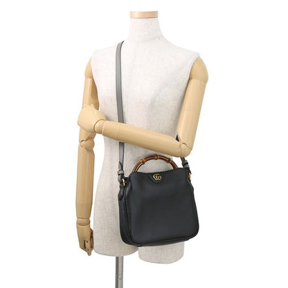 Gucci Diana Bamboo Small Leather 2-Way Shoulder Bag Black