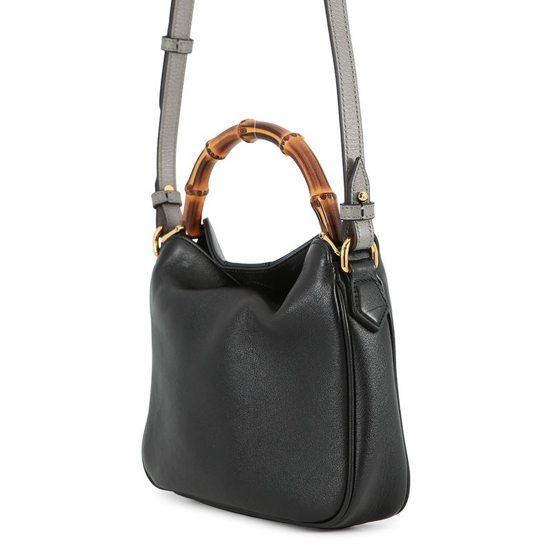 Gucci Diana Bamboo Small Leather 2-Way Shoulder Bag Black