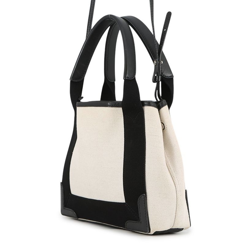 Balenciaga Handbag Navy Cabas XS Bag Black White