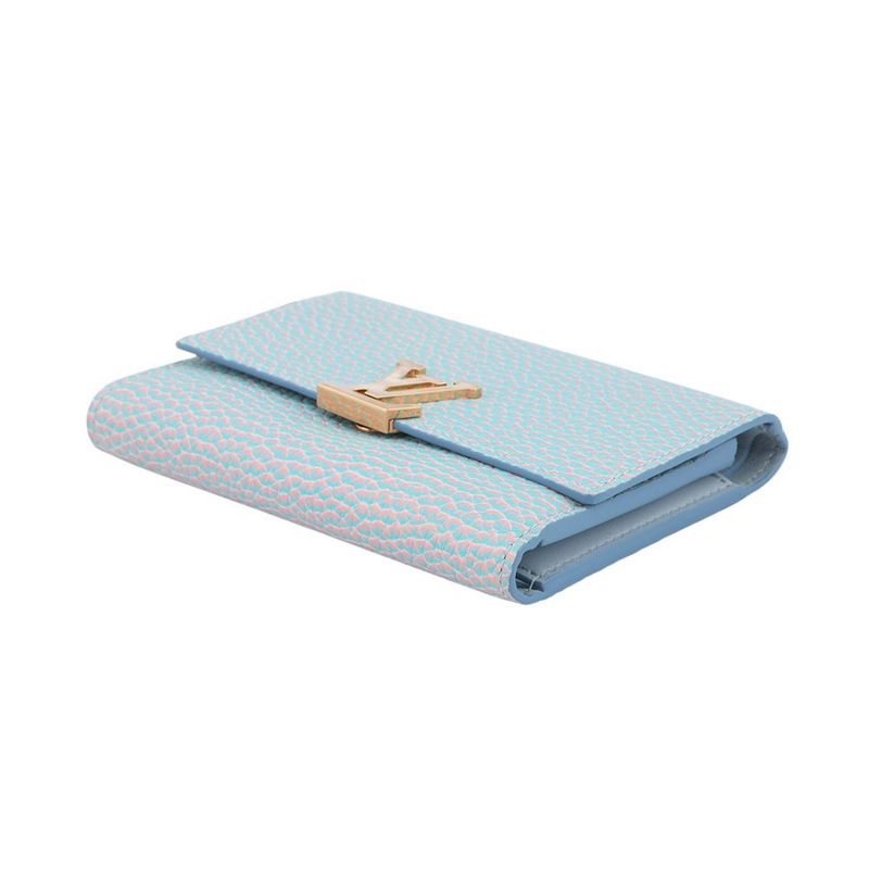 Louis Vuitton Trifold Wallet Taurillon Leather Portefeuille Capucines Compact Lilac