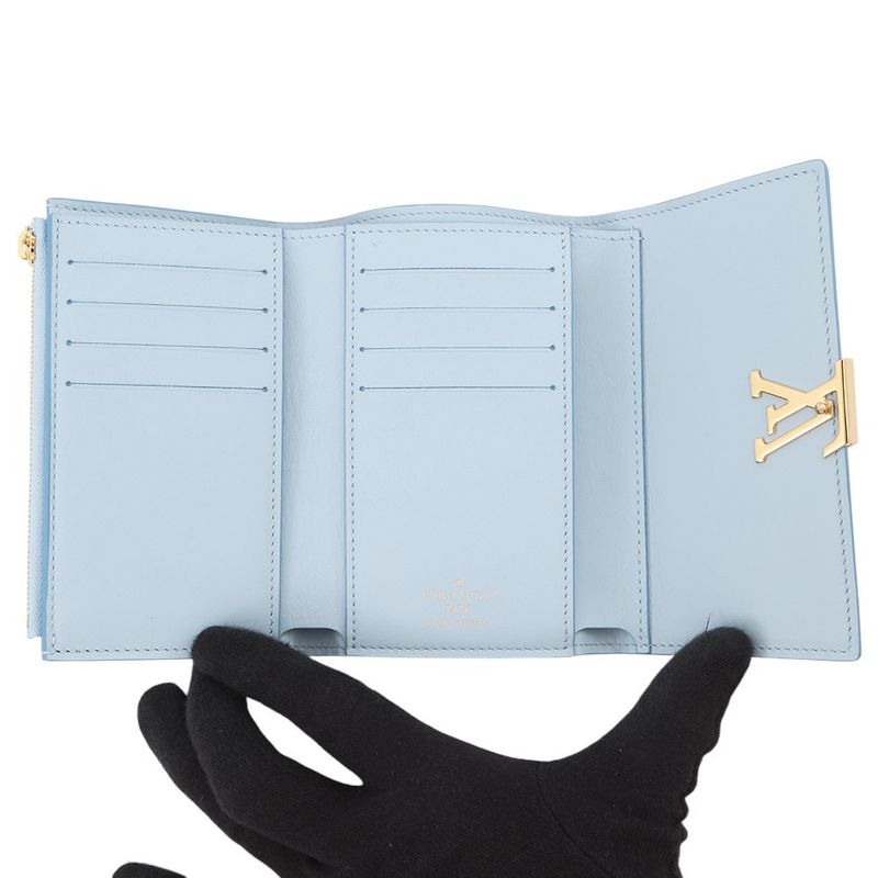 Louis Vuitton Trifold Wallet Taurillon Leather Portefeuille Capucines Compact Lilac