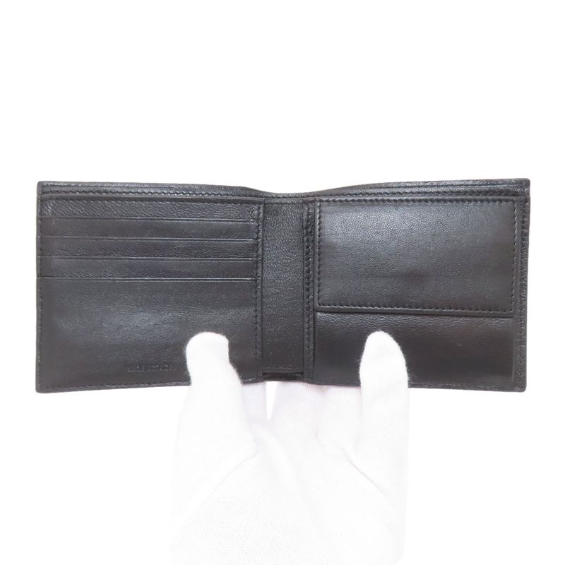 Balenciaga Logo Bifold Wallet Leather