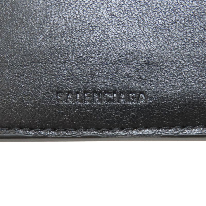 Balenciaga Logo Bifold Wallet Leather