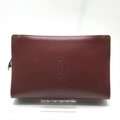 Cartier Must Logo Leather Clutch Gold