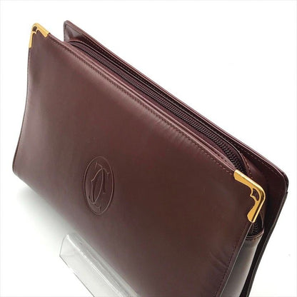 Cartier Must Logo Leather Clutch Gold