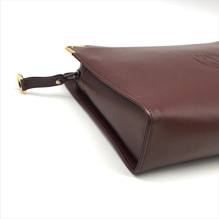 Cartier Must Logo Leather Clutch Gold