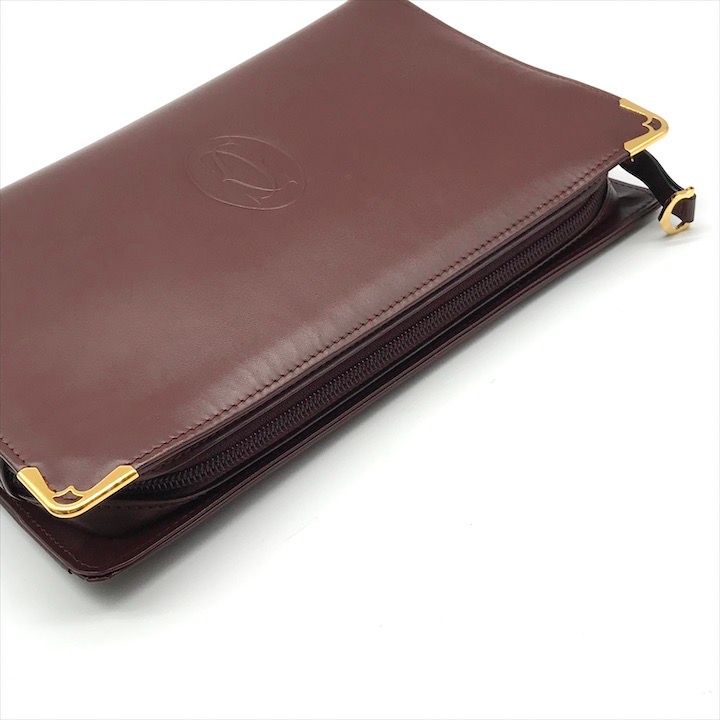 Cartier Must Logo Leather Clutch Gold