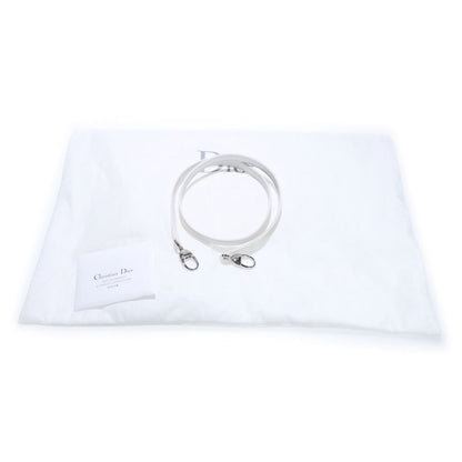 Dior Christian 2-Way Handbag Cannage Studs White Leather