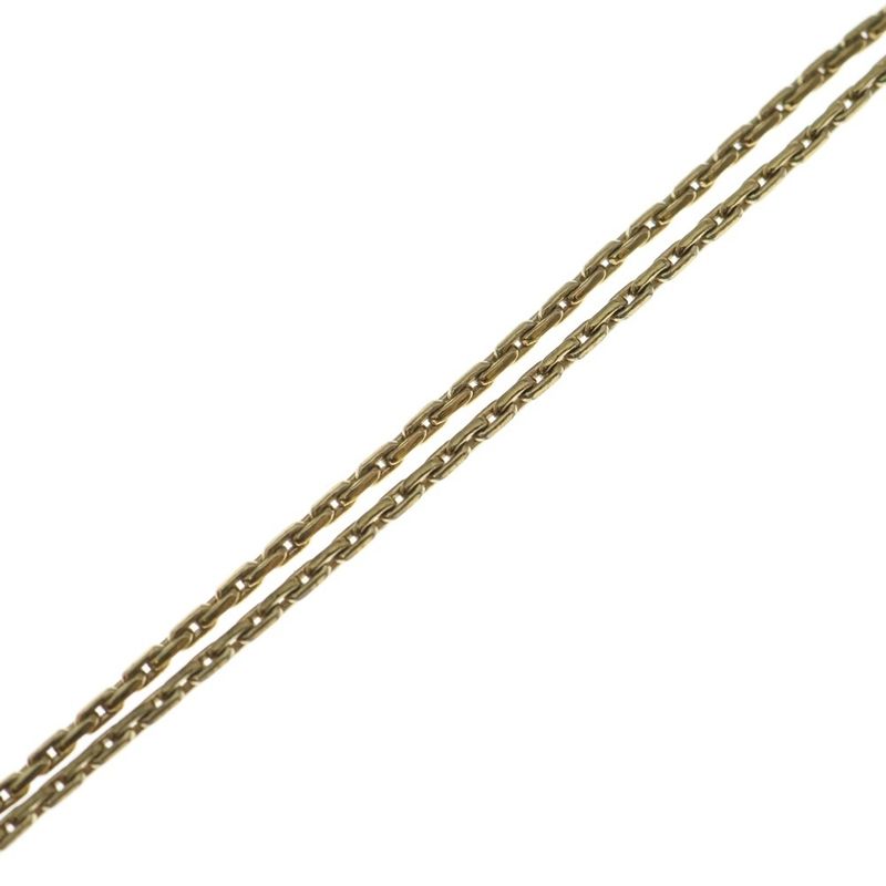 Dior Christian Padlock Necklace Pendant Chain Gold Rhinestone