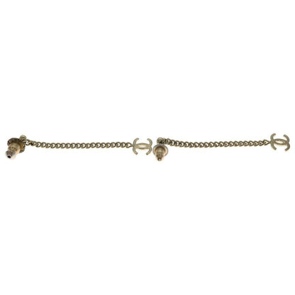Chanel Chain Earrings CC Logo Gold