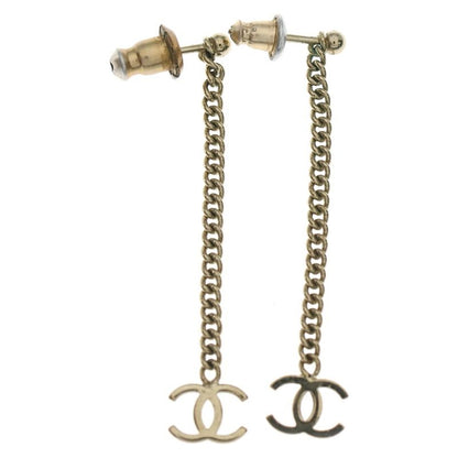 Chanel Chain Earrings CC Logo Gold