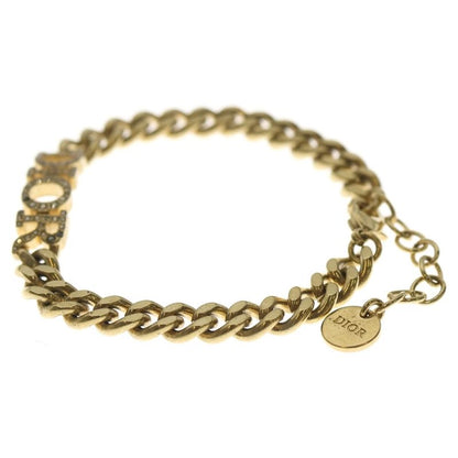 Dior Christian Dioevolution Logo Rhinestone Bracelet Gold