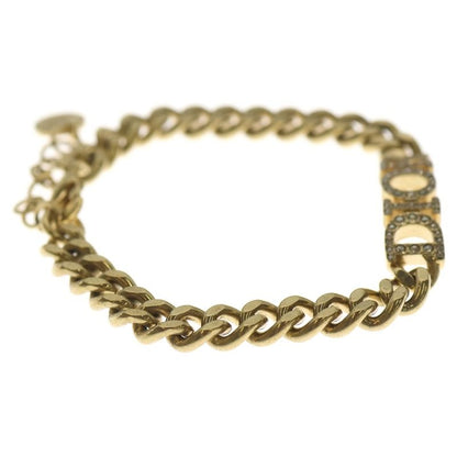 Dior Christian Dioevolution Logo Rhinestone Bracelet Gold