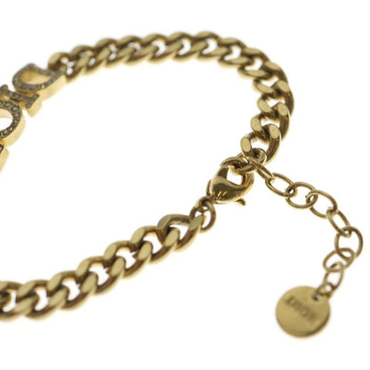 Dior Christian Dioevolution Logo Rhinestone Bracelet Gold
