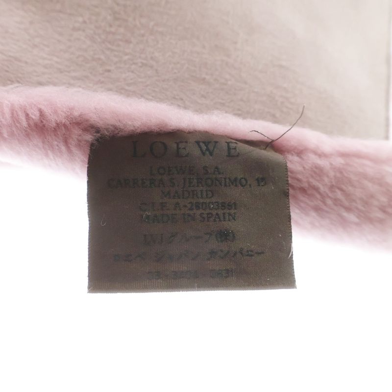 Loewe Fleece Logo Design Muffler Pink Scarf