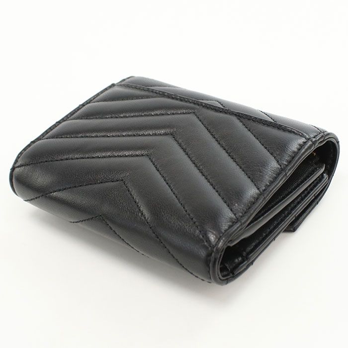 Saint Laurent Compact Trifold Wallet Cassandra Lambskin
