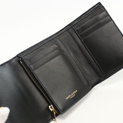 Saint Laurent Compact Trifold Wallet Cassandra Lambskin