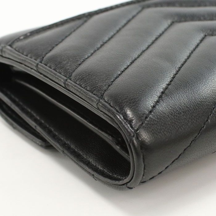 Saint Laurent Compact Trifold Wallet Cassandra Lambskin