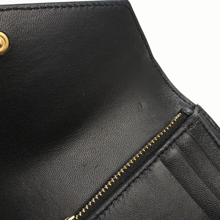 Saint Laurent Compact Trifold Wallet Cassandra Lambskin