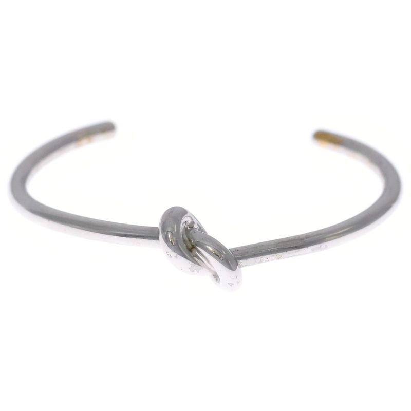 Celine Knot Bangle Bracelet Silver #M