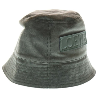 Loewe Wax Canvas Logo Bucket Hat Khaki