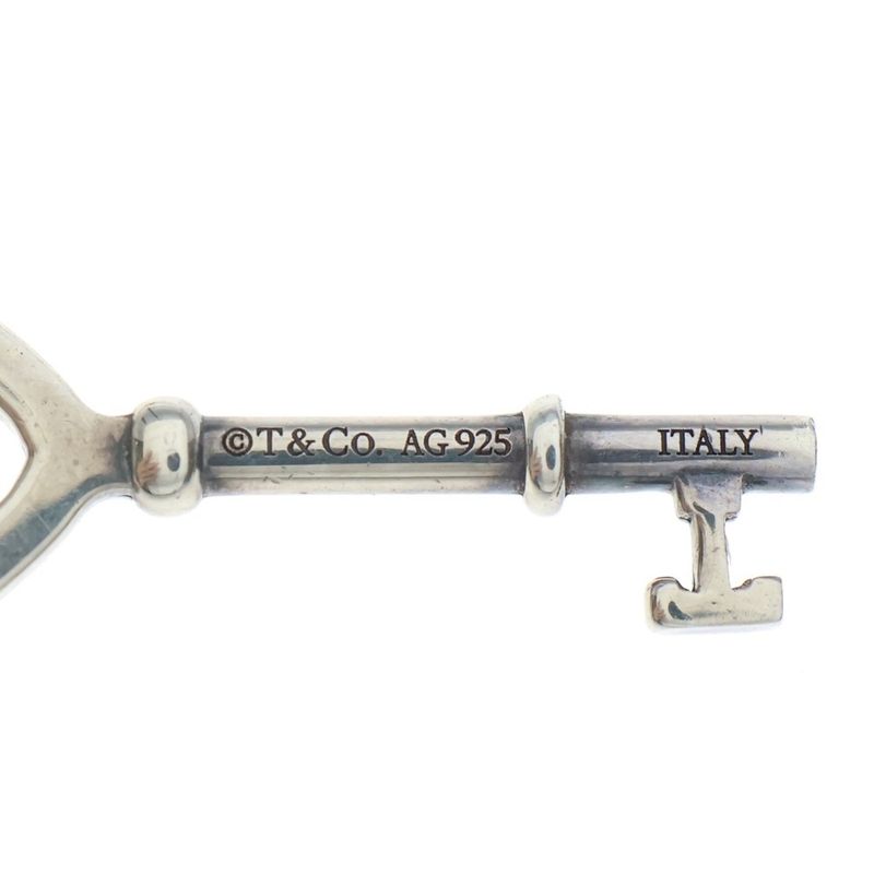 Tiffany & Co. Open Heart Key Necklace Pendant Chain 925 Sterling Silver