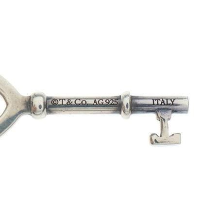 Tiffany & Co. Open Heart Key Necklace Pendant Chain 925 Sterling Silver