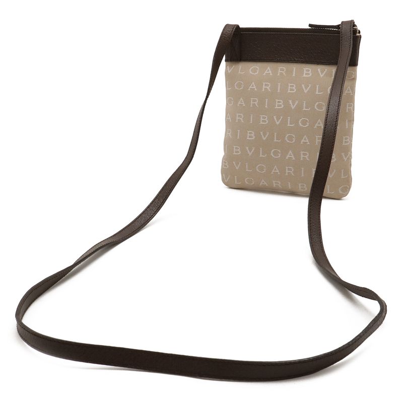 Bvlgari Logomania Shoulder Bag Pochette Crossbody Canvas