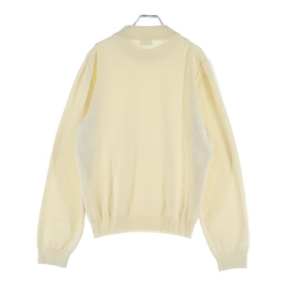 Celine Triomphe Embroidery Wool High Color Knit Sweater Ivory