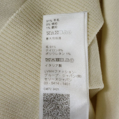 Celine Triomphe Embroidery Wool High Color Knit Sweater Ivory