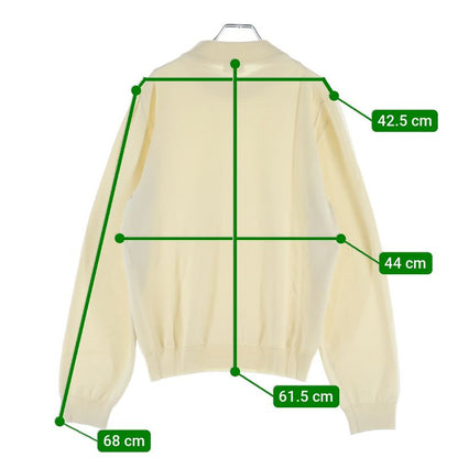 Celine Triomphe Embroidery Wool High Color Knit Sweater Ivory