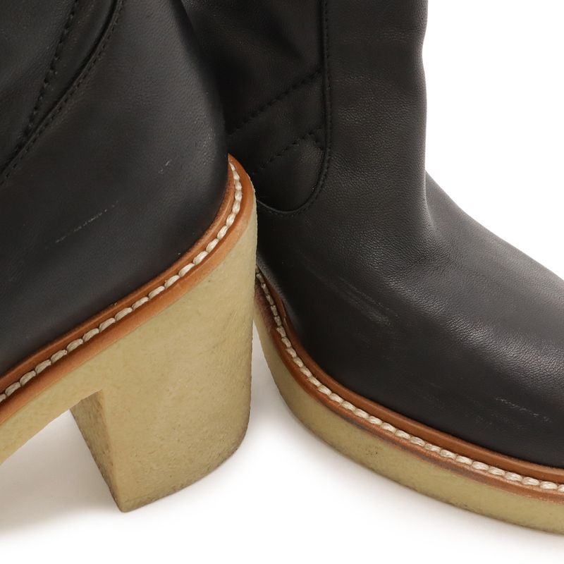 Hermes Fjord 70 Boots Long Boots Quilted Heel Nappa
