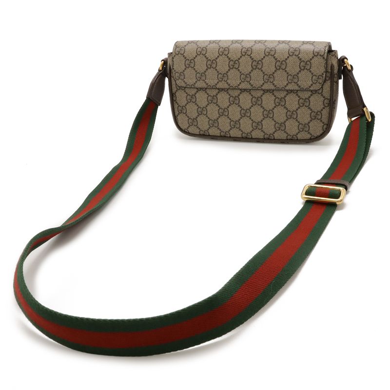 Gucci Ophidia Mini Bag GG Supreme Sherry Line Pochette Leather