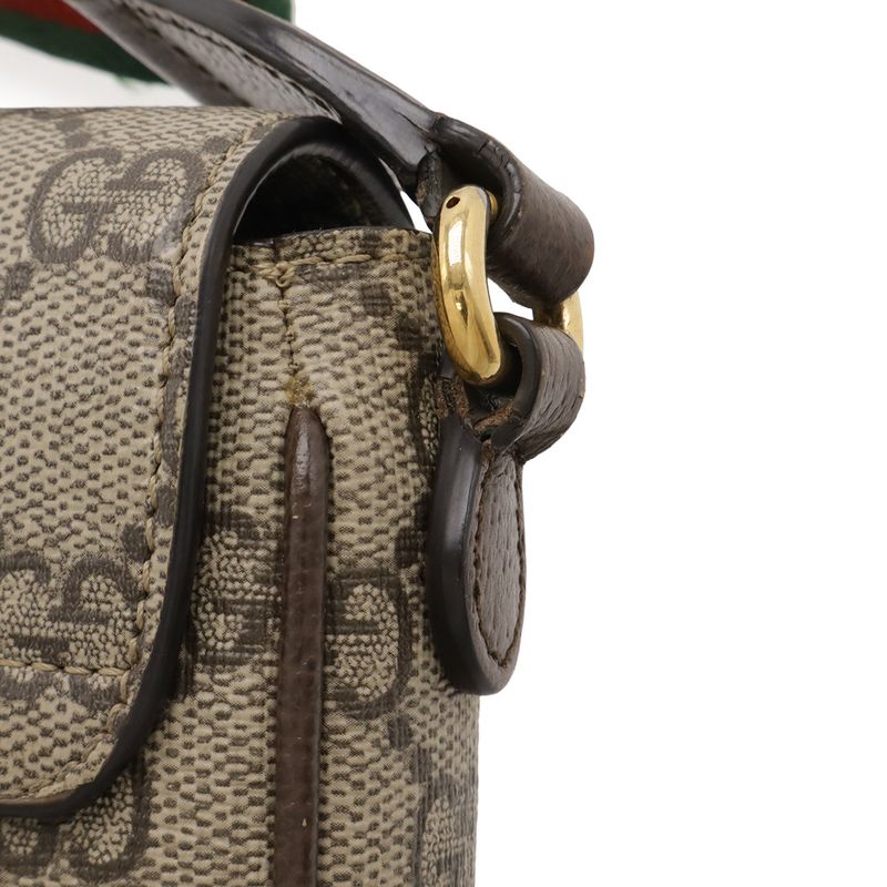 Gucci Ophidia Mini Bag GG Supreme Sherry Line Pochette Leather