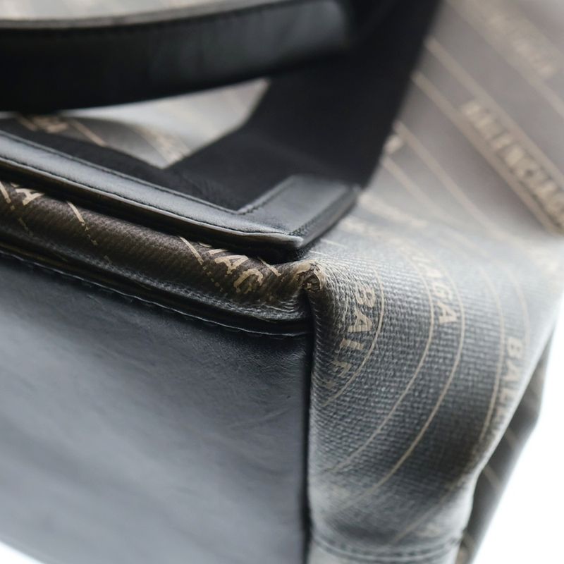 Balenciaga Navy Cabas S Tote Black Canvas Leather