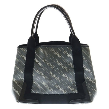 Balenciaga Navy Cabas S Tote Black Canvas Leather