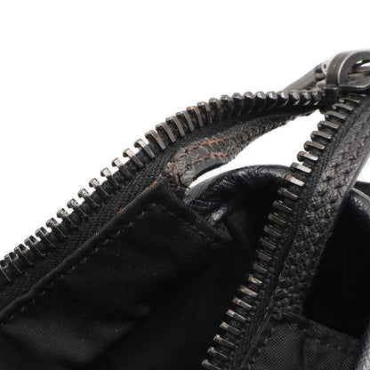 Prada Tote 2-Way Shoulder Bag Nylon Leather Nero Black Silver