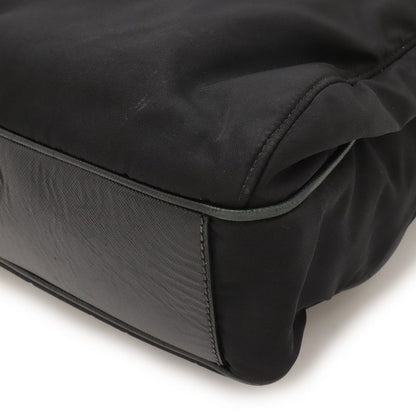 Prada Tote 2-Way Shoulder Bag Nylon Leather Nero Black Silver