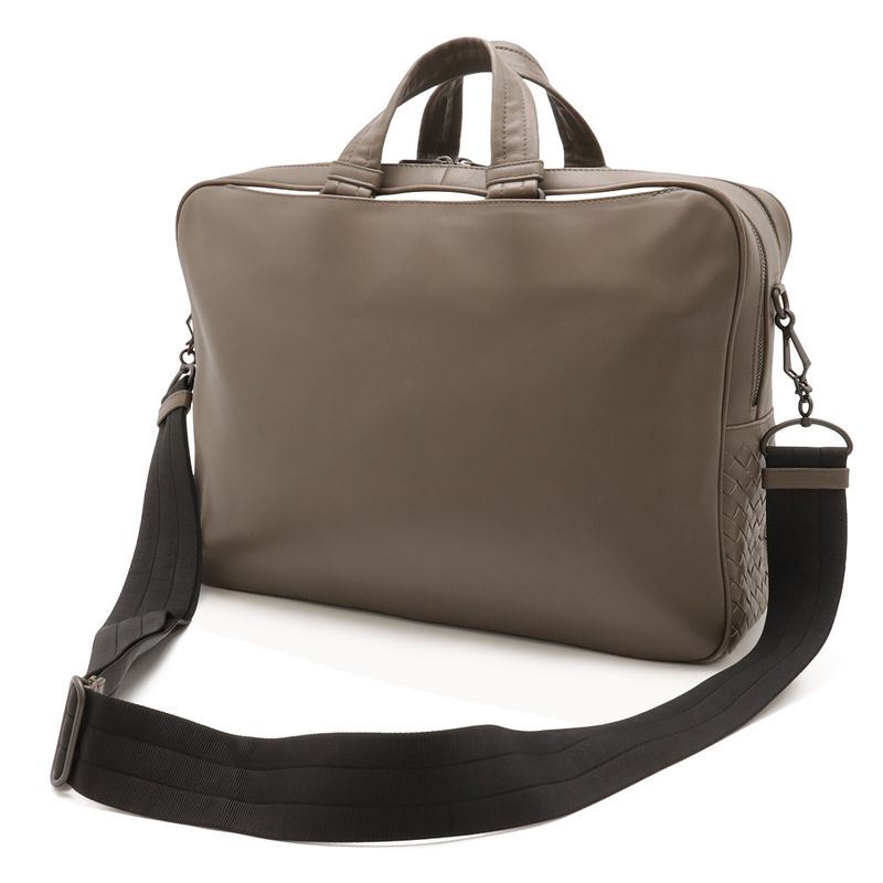 Bottega Veneta Intrecciato Business Bree Fake 2-Way Shoulder Bag Leather Grey