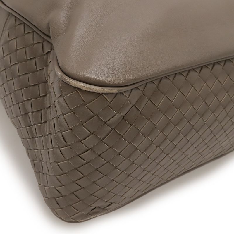 Bottega Veneta Intrecciato Business Bree Fake 2-Way Shoulder Bag Leather Grey