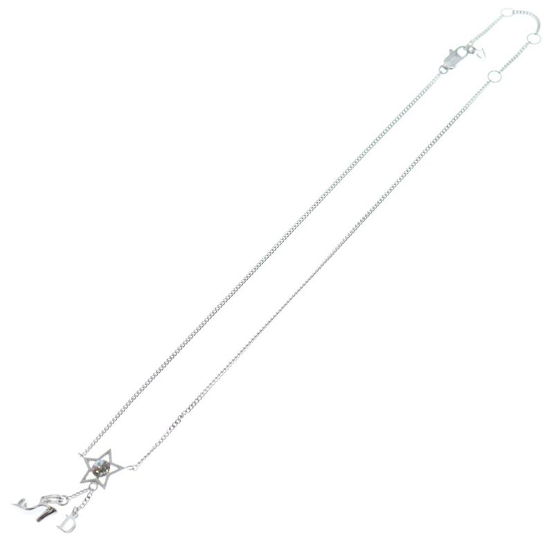 Dior Star Heal Motif Necklace Pendant Chain Silver