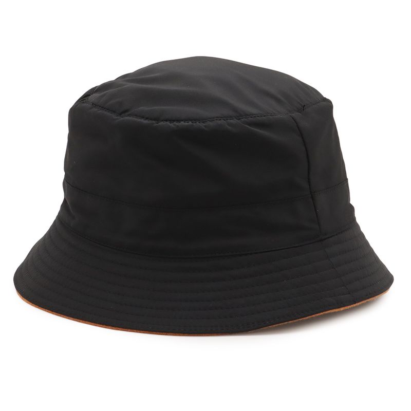 Hermes Logo Embroidery Bucket Hat 99% Nylon 1% Polyurethane 100% Cashmere
