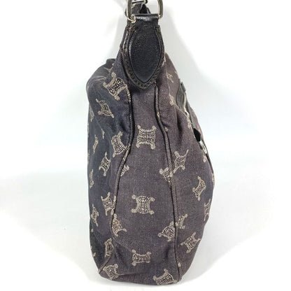 Celine Shoulder Bag Macadam Logo Denim Navy