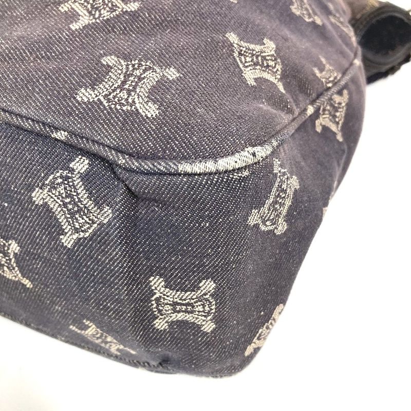 Celine Shoulder Bag Macadam Logo Denim Navy