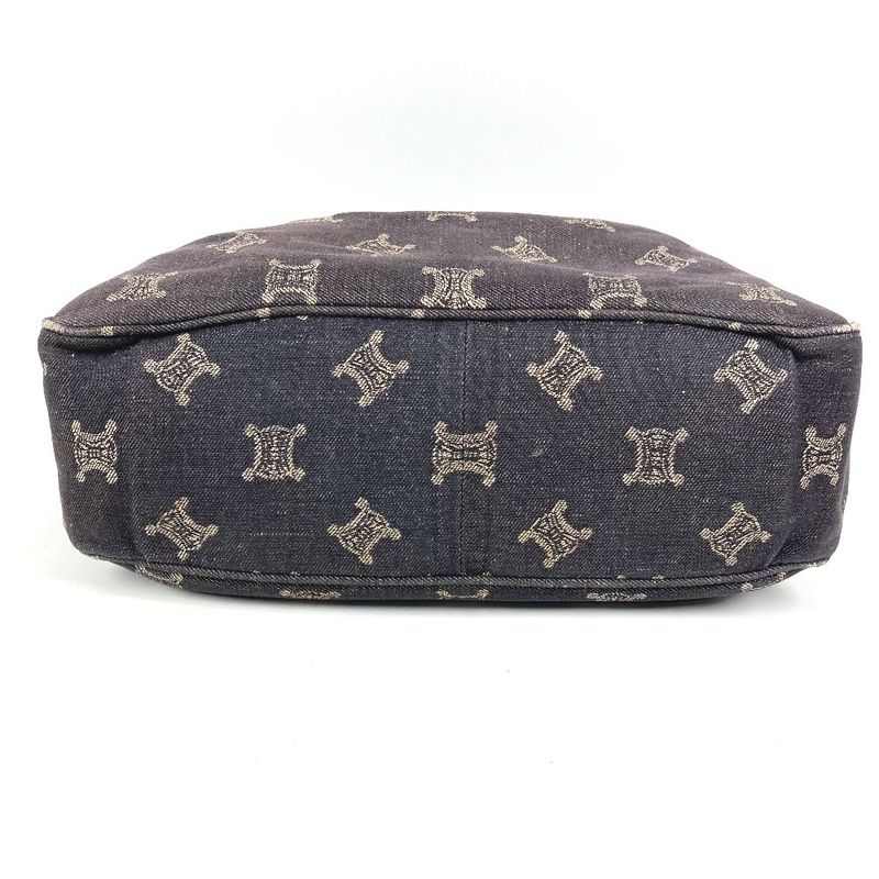 Celine Shoulder Bag Macadam Logo Denim Navy