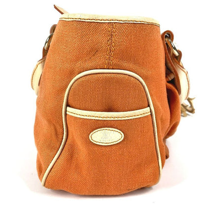 Celine Handbag Macadam Boogie Bag Leather Canvas Orange